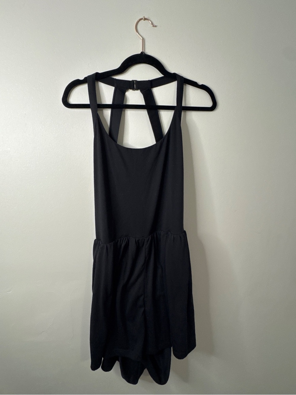 Halara Black Strappy Open Back Drop Waist Athletic Dress Fits L